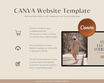 Plantilla de sitio web, sitio web de Canva, sitio web de una página, página de destino de Canva, diseño de sitio web, página de destino, página de ventas de Canva, sitio web comercial