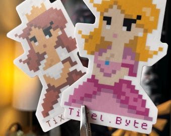 Retro Princess vinyl Sticker: weatherproof and waterproof for  Laptop, Water Bottle or car  Decal