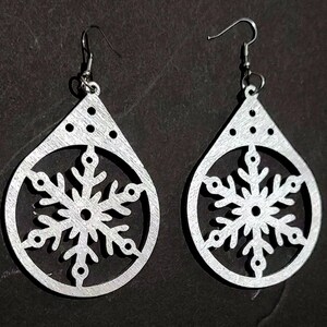 Snowflake Wooden Earrings