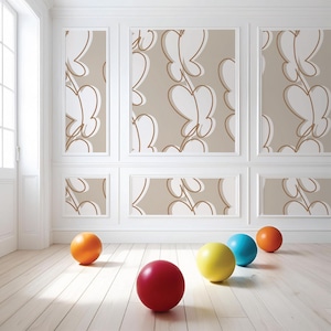 Abstract Butterfly Wallpaper Peel and Stick Artistic Wallpaper with Butterflys Wall Art for Gift in Pastel Color