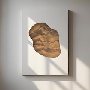 Arte murale minimalista su carta, tela, carta stropicciata