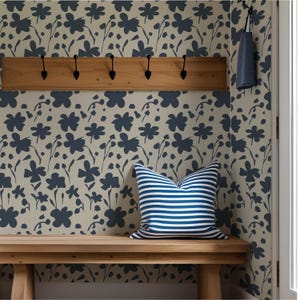 Abstract Flowers Wallpaper Peel and Stick Vintage Artistic Mural