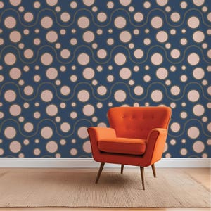 Colorful Circles Wallpaper Peel and Stick Blue and Pink Wallpaper with Abstract Circles Wall Art