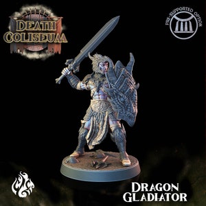 DRAGON GLADIATOR da "Death Coliseum" di [Crippled God Foundry] | Stampa 3D 16K | Da tavolo | PnP | Giochi di guerra | gioco di ruolo
