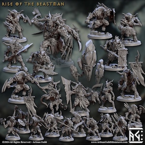 SET COMPLETO: RISE of the BEASTMEN di [Artisan Guild] | Stampa 3D 16K | Carta e penna | Da tavolo | Gioco di ruolo | Regalo | Giochi di guerra