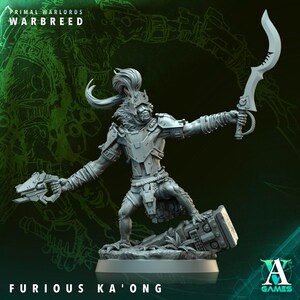 FURIOUS KA'ONG från "Primal Warlords - Warbreed" av [Archvillain Games] | 16K 3D-utskrift | Bordspel | Krigsspel | PnP | 32 mm miniatyr