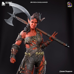 BARBARIO ROVENTE di [Bulkamancer Sculpts] | Figura da 292 mm | Stampa 3D 16K | Da tavolo | Collezione | Regalo | Statua | Dipinto