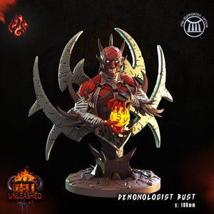 BUSTO DEL DEMONOLOGISTA da "Hell Unleashed" di [Crippled God Foundry] | Stampa 3D 16K | Da tavolo | PnP | Giochi di guerra | gioco di ruolo