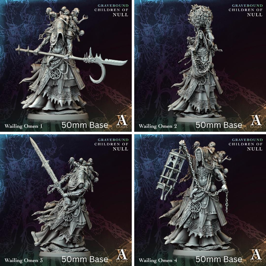 WAILING OMEN from "Gravebound - Children of Null" by [Archvillain Games] | 16K 3D Printing | Tabletop | Wargaming | PnP | 32 mm Miniature