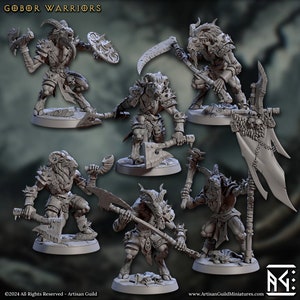 GUERRIERI GOBOR da "L'ascesa degli Uomini Bestia" di [Artisan Guild] | Stampa 3D 16K | Carta e penna | Da tavolo | Gioco di ruolo | Giochi di guerra