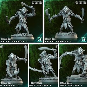 PRIMAL KHAOSOK från "Primal Warlords - Warbreed" av [Archvillain Games] | 16K 3D-utskrift | Bordspel | Krigsspel | PnP | 32 mm miniatyr