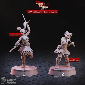 SONGBLADE FLUTE BARD da "La ballata della peste dei topi" [Cast n Play] | Stampa 3D 16K | Giochi da tavolo | Carta e penna | Wargame | Gioco di ruolo
