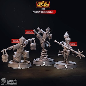 MONACI ACCOLITI da "Eternal Monks" di [Cast n Play] | Stampa 3D 16K | Giochi da tavolo | Carta e penna | Wargame | Gioco di ruolo