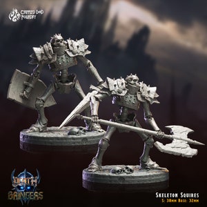 SKELETON SQUIRES z "Death Bringers" autorstwa [Crippled God Foundry] | Druk 3D 16K | Długopis i papier | Blat stołu | Gry wojenne