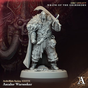 ASCALOR WARSEEKER from &quot;Orc Legacy - Wrath of the Grimskorn&quot; by [Archvillain Games] | 32mm miniature | 16K 3D printing | Tabletop