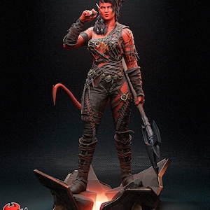 COMBATTENTE INFERNALE di [H3ll Creator] | Figura da 183 mm | Stampa 3D 16K | Da tavolo | Collezione | Regalo | Statua | Dipinto