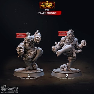 MONACI NANI da "Eternal Monks" di [Cast n Play] | Stampa 3D 16K | Giochi da tavolo | Carta e penna | Wargame | Gioco di ruolo