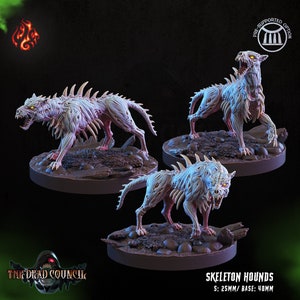 SKELETON HOUNDS z "The Dead Council" autorstwa [Crippled God Foundry] | Druk 3D 16K | PnP | Blat stołu | Gry wojenne