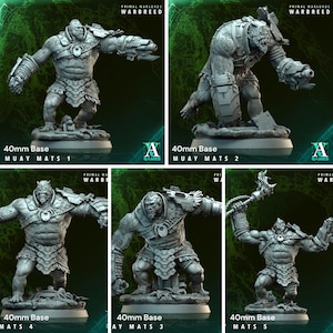 MUAY-MATTOR från "Primal Warlords - Warbreed" av [Archvillain Games] | 16K 3D-utskrift | Bordspel | Krigsspel | PnP | 32 mm miniatyr