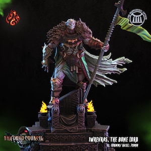 IWREVRAS, WŁADCA KOŚCI z „The Dead Council” wydawnictwa [Crippled God Foundry] | Druk 3D 16K | Długopis i papier | Blat stołu | Gry wojenne