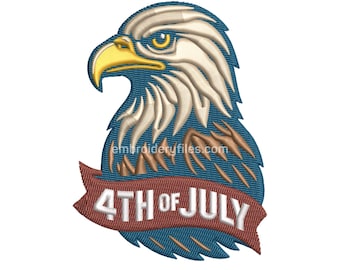 Patriotic Eagle Embroidery Design Fourth Of July Celebration Machine Embroidery File Instant Download