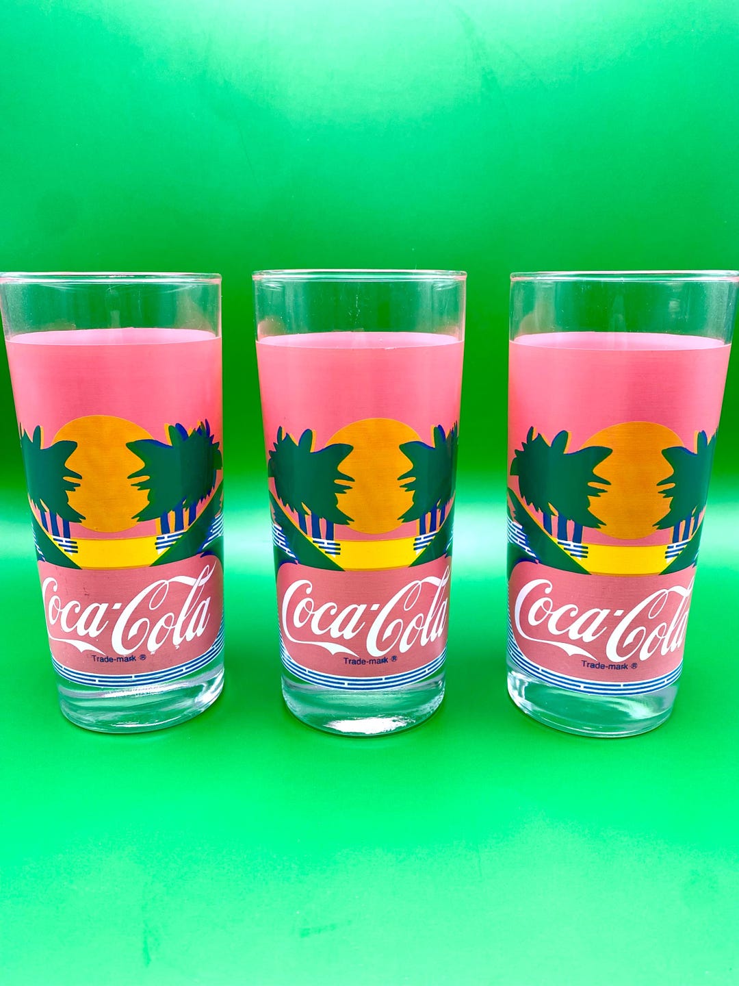 Vintage Coca-cola Tumblers, Glass Cups, Barware, Collectibles, Tropical ...