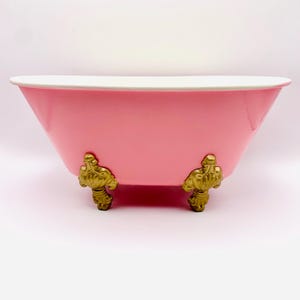 Mini Pink Claw Foot Tub: Vintage Style Decorative Planter Vase