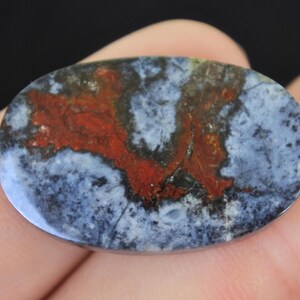 Polished Java Jasper Cabochon: Multicolor Gemstone for Jewelry Making