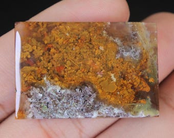 Pierre gemme d'agate mousse multicolore