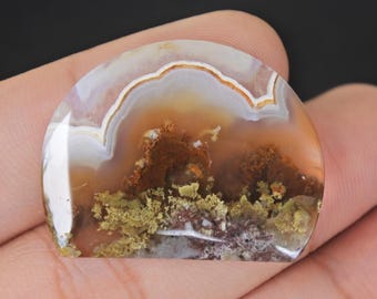 Pierre gemme d'agate mousse multicolore