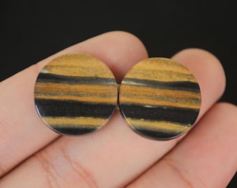 Java Stripe Jasper Cabochons: Landscape Jasper Pair (18mm)
