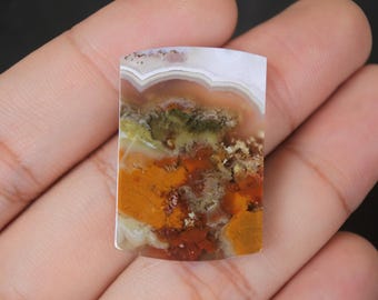 Pierre gemme d'agate mousse multicolore