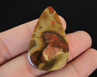 Multicolor Java Jasper Cabochon: Polished Gemstone for Jewelry Making