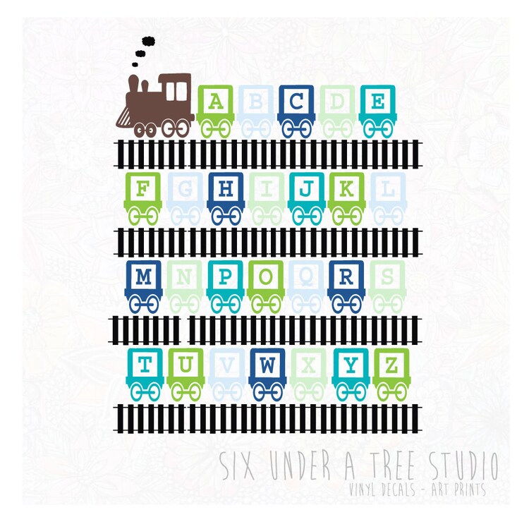 huge discounts online Alphabet Train Wall Vinyl Decals Art ...