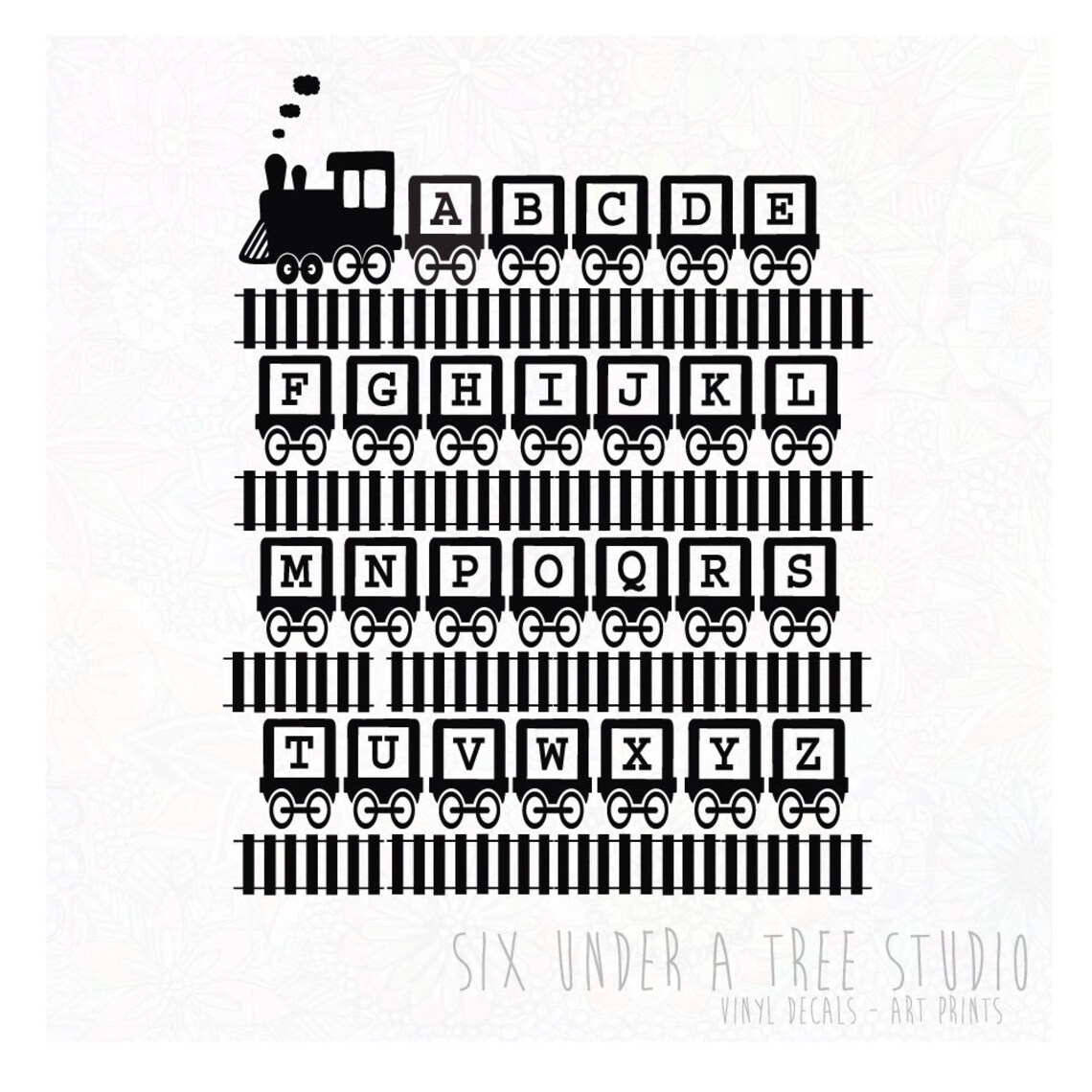 Alphabet Train Wall Vinyl Decals Art Graphics Stickers Etsy