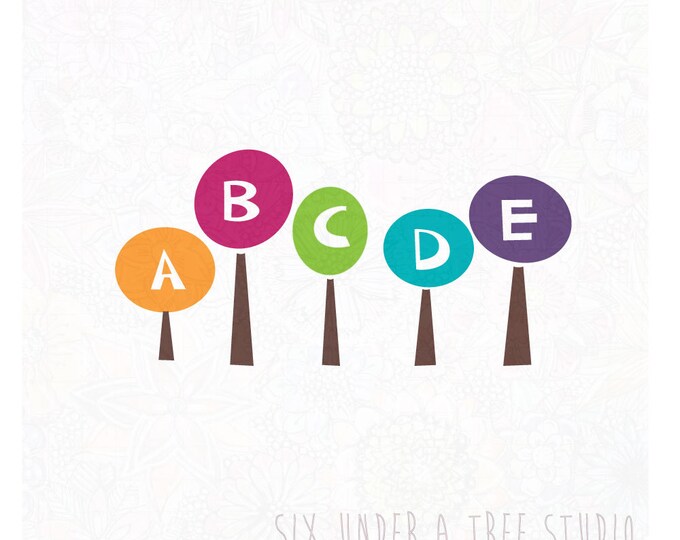 ABC Trees Wall Vinyl Decals Art Graphics Stickers - Etsy