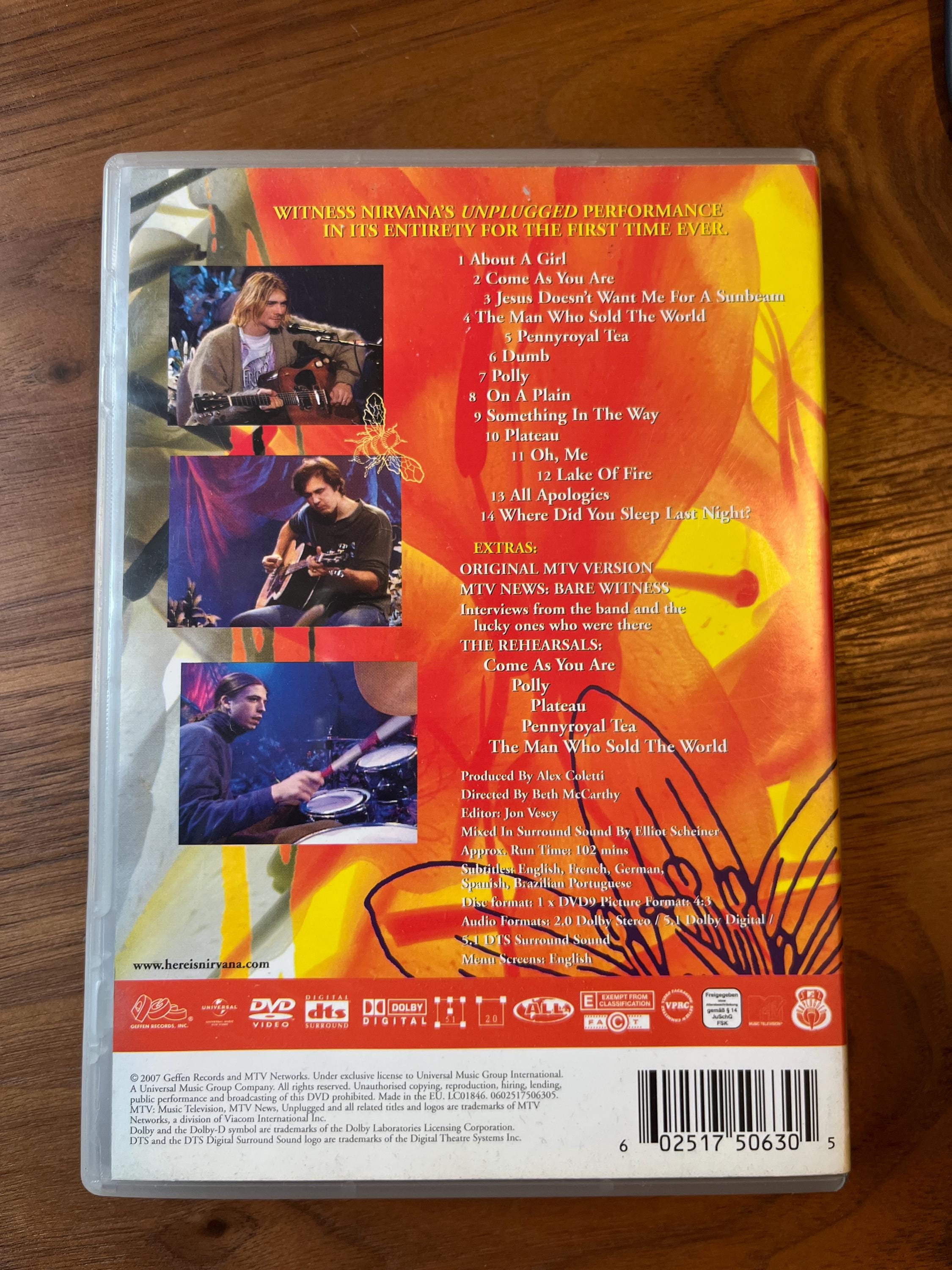 Nirvana MTV Unplugged 1994 | Region Free DVD | 90s Grunge Nirvana MTV Unplugged 1994 | Region Free DVD | 90s Grunge