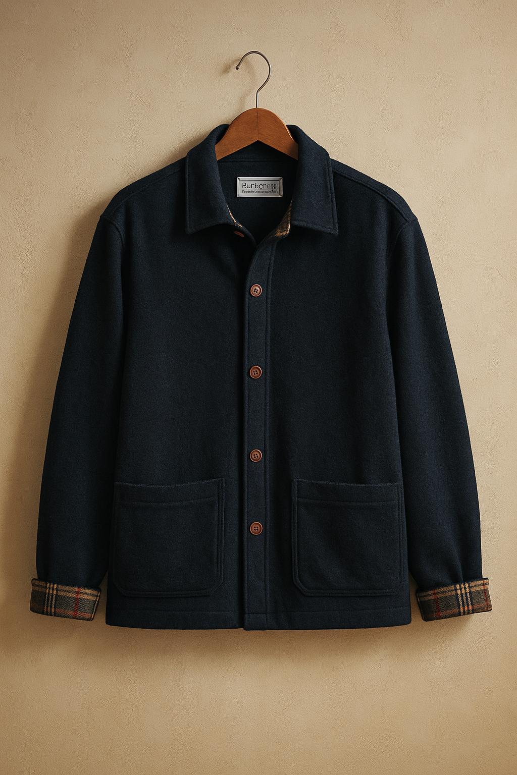 ジャケット・アウター BURBERRYS 80s wool Harrington Jacket Wool jacket Burberry Blue size L International in Wool - 40667369