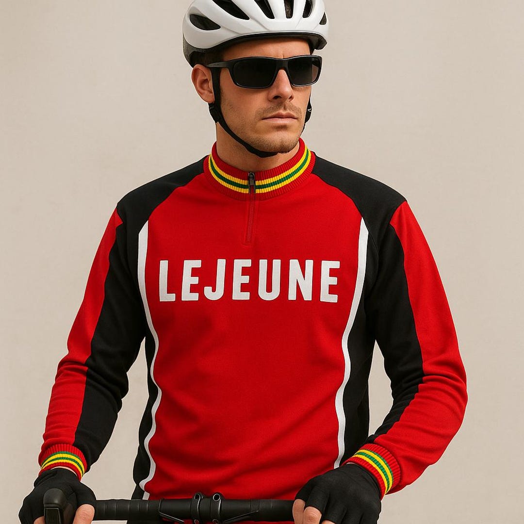 Veste Maillot Cyclisme Vintage Tricots Du Rocher, Rouge, Taille M, Made In France