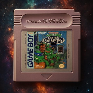 希少なTMNT: Back from the Sewersゲームボーイカートリッジ • コレクター向けのヴィンテージレトロゲームクラシック • 90年代のノスタルジアギフト