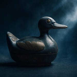 Vintage Pewter & Brass Duck Trinket Box | Bird Jewelry Holder | Mid-Century Home Decor Gift