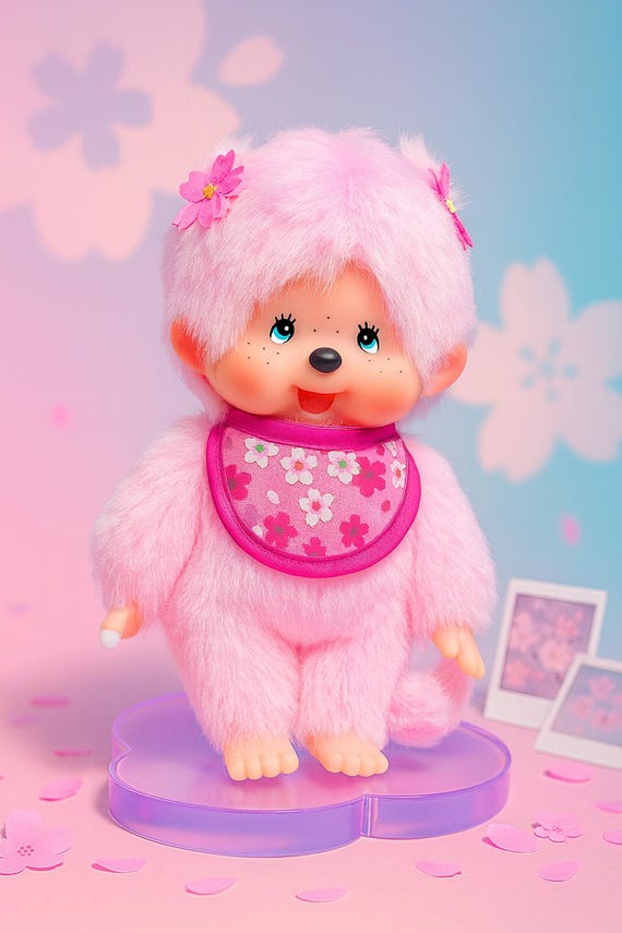 Vintage Monchhichi Sakura Girl Plush | Sekiguchi Japan Pink Kawaii