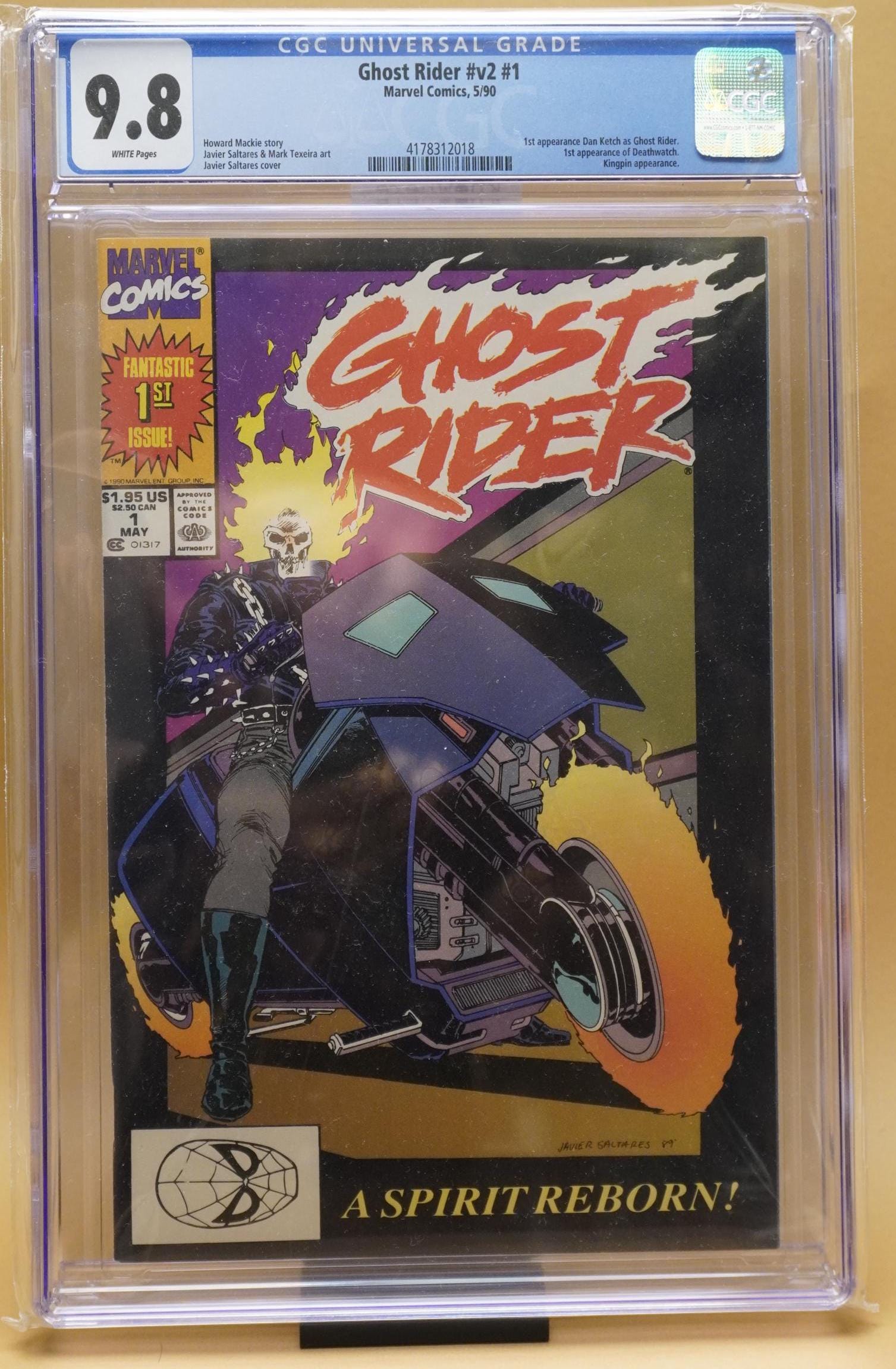 Deathwacth Ghost Rider Ghost Rider #1 CGC 9.8 1990 Marvel Comic 1st Danny Ketch Deathwatch ...