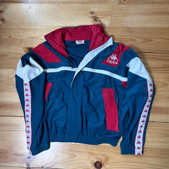Vintage Kappa Italia Track Jacket 90s Teal Red Omini Tape