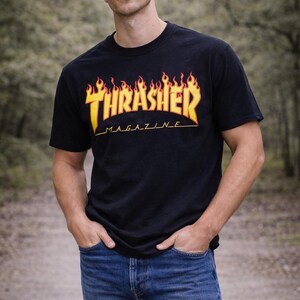90年代ヴィンテージのスラッシャーTシャツ、ビッグロゴのスケート