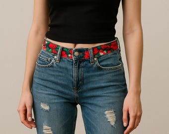 Rare Dolce & Gabbana Strawberry Jeans • Y2K Low Rise Denim Rare Dolce & Gabbana Strawberry Jeans • Y2K Low Rise Denim