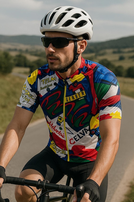 Vintage 90s Max Hürzeler Swiss Bicycle Team Jersey | Cycling Shirt