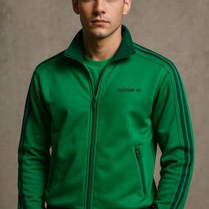 Vintage Adidas Originals Track Jacket – Kelly Green Y2K Sportswear | Size L Men’s/Unisex
