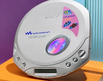 ソニー ウォークマン D-E351 ポータブルCDプレーヤー：シルバー、ESP MAX搭載、箱入り、動作確認済み