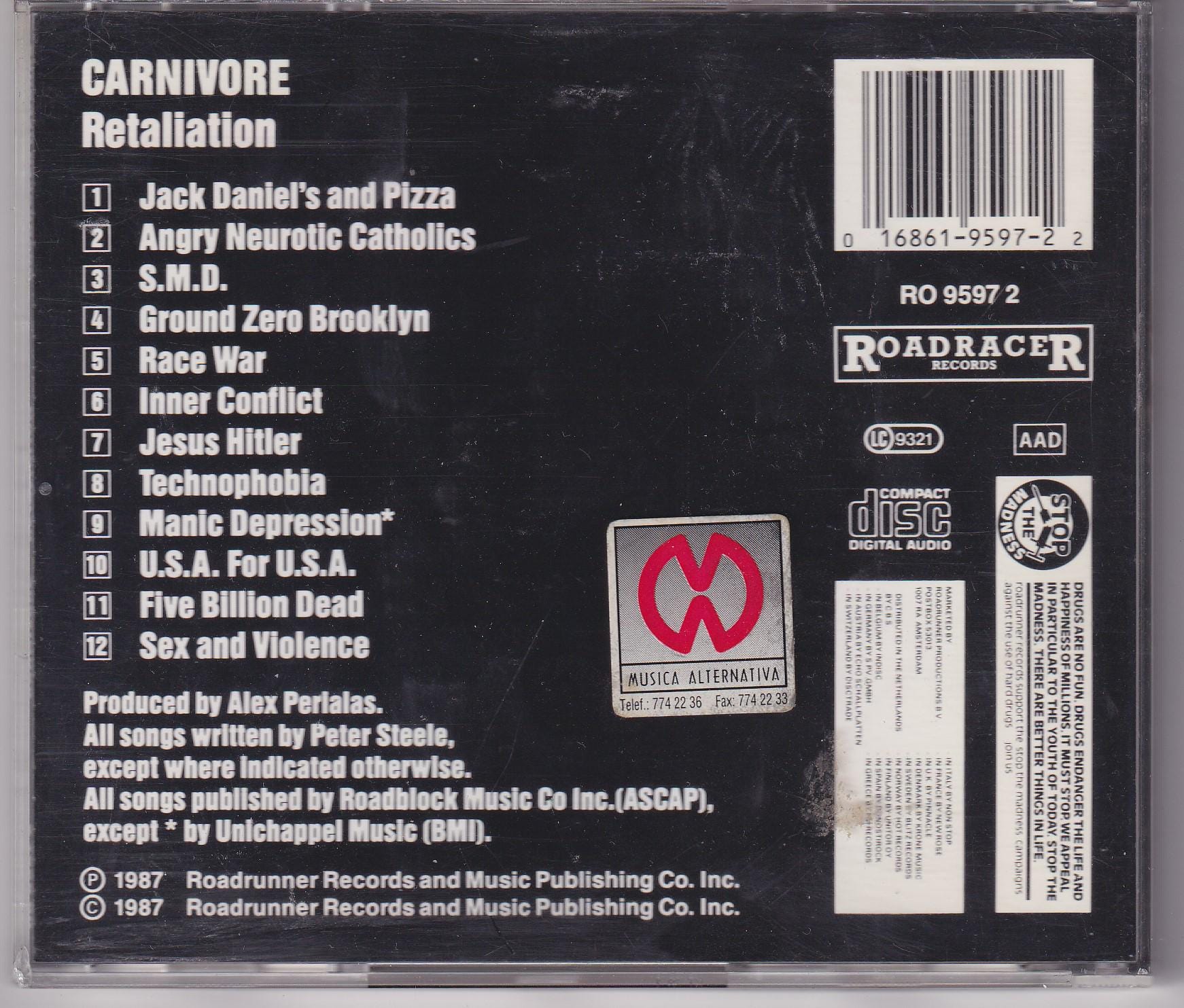 Carnivore Retaliation Crossover Thrash CD 1987 - Etsy
